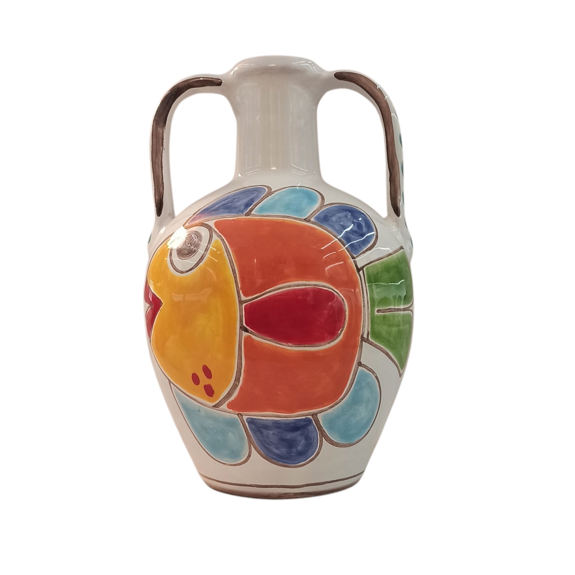 caraffa in ceramica siciliana decorata a mano