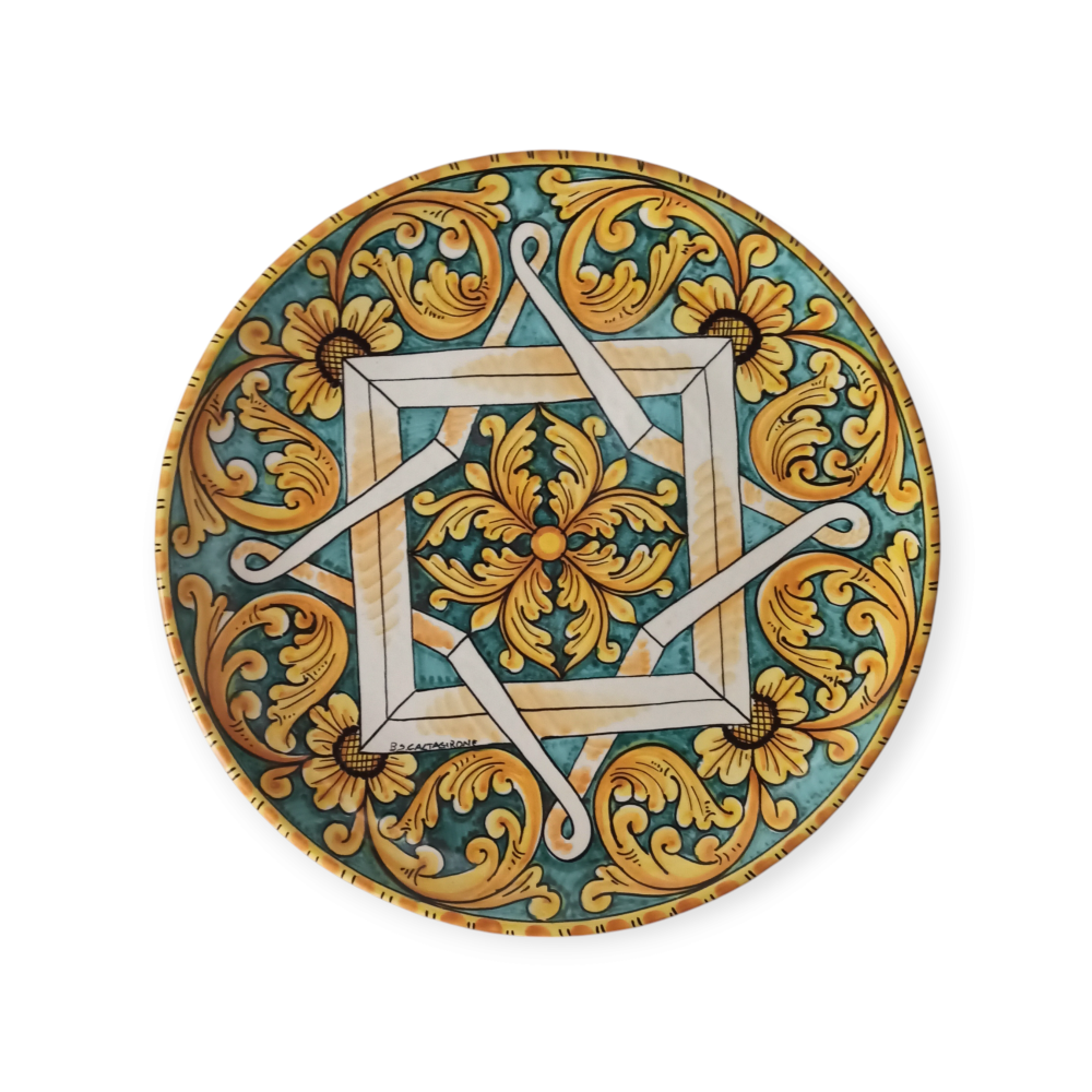 majolica table plate souvenir in Messina