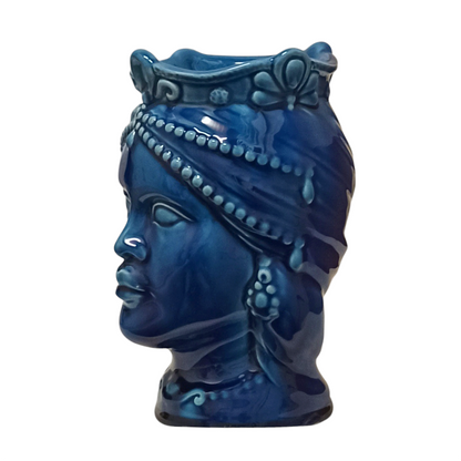 Moro di Sicilia in ceramica colore blu. Ceramiche di Caltagirone a Messina